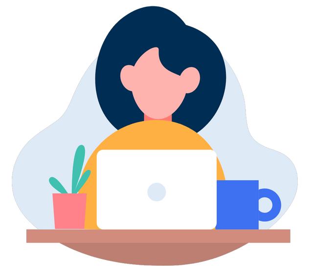 Woman remote working with laptop
