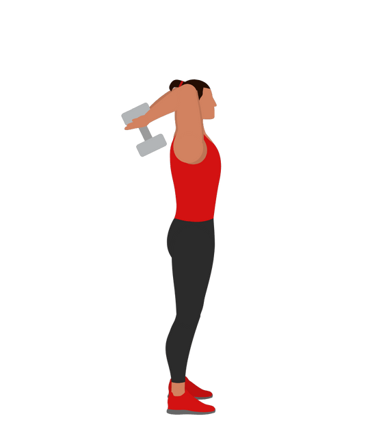 Standing Dumbbell Overhead Triceps Extension for Arms