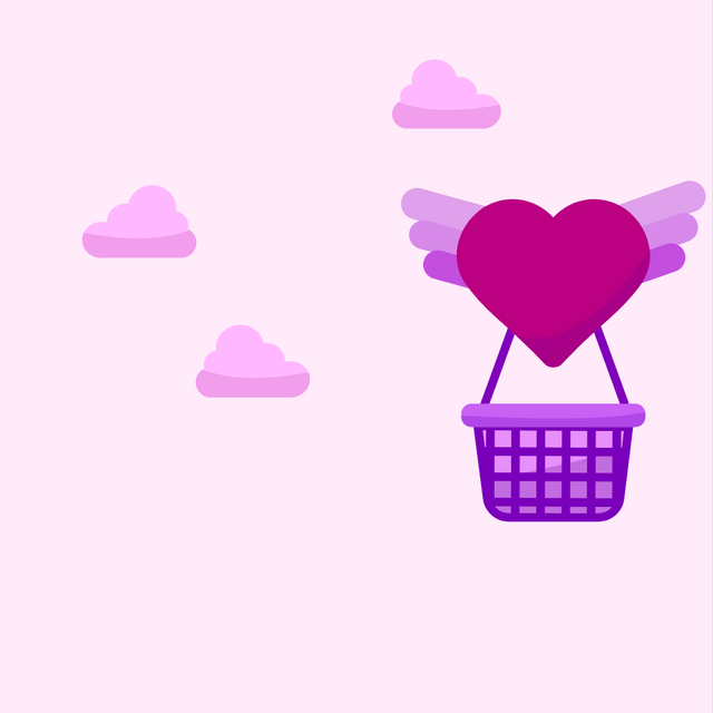 Love air balloon lottie animation