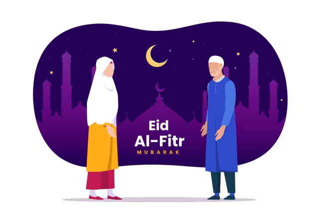 Organic flat eid al-fitr - eid mubarak
