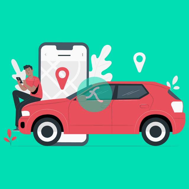 City driver Lottie JSON animation