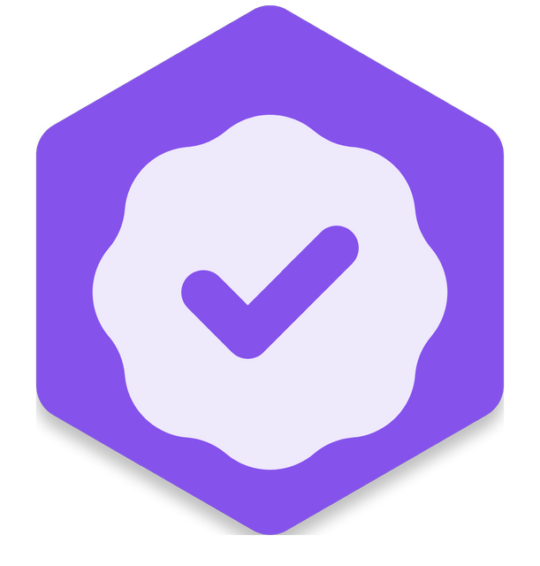 Purple Verified Success Badge