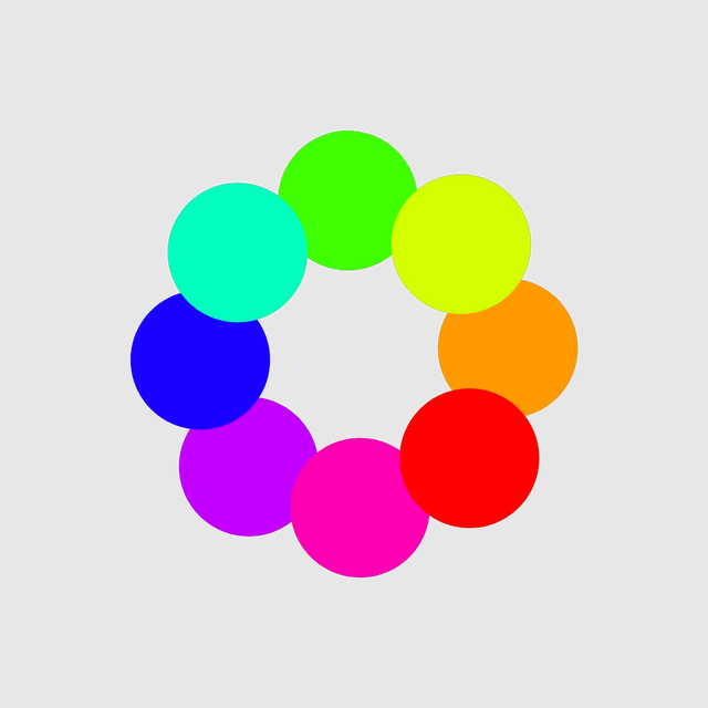 Círculos giratorios de colores