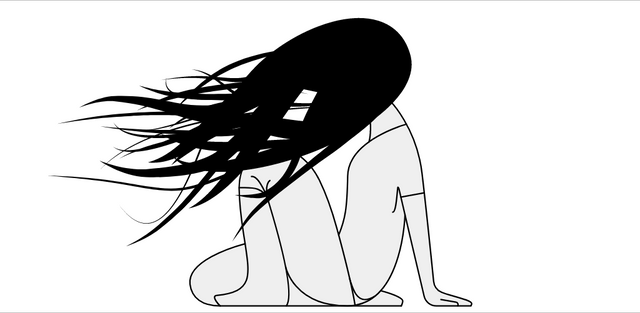woman hair blowing in the wind