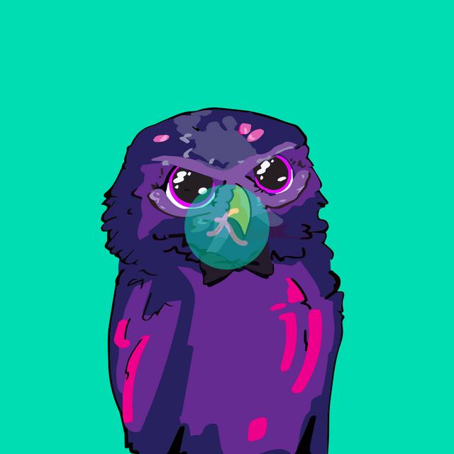 Rotate head owl Sticker Lottie JSON animation