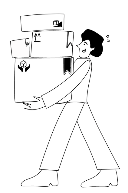 Courier Man Overloaded Deliveries