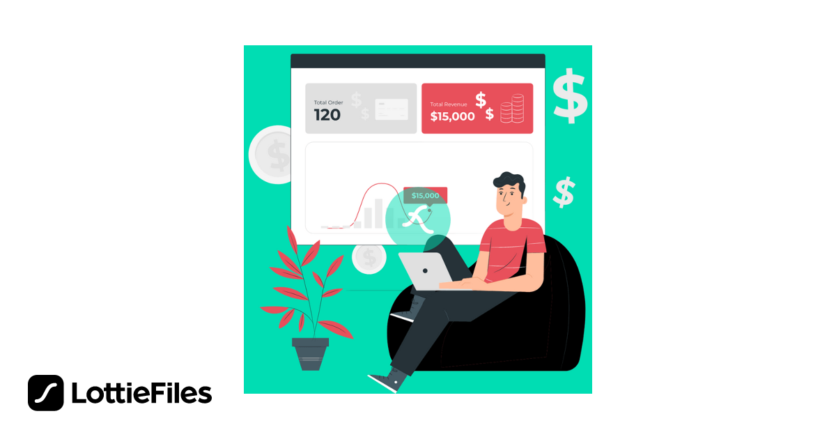 slowly increase graph animated illustration download... Free Revenue Lottie JSON animation Animation by Weblodge | LottieFiles