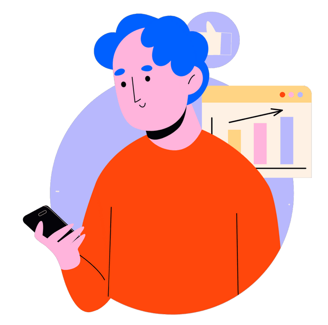 Man checking marketing strategy