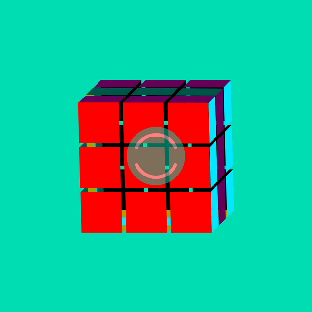 Rubik's middle right side rotation Lottie JSON animation