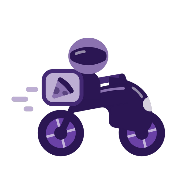Interactive Delivery Courier with Motorcycle Pack: 4 Order Variations & States