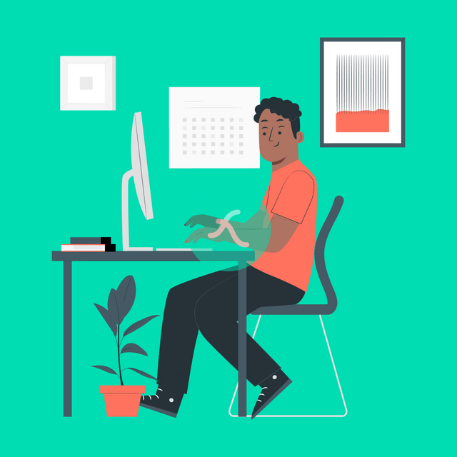 Office work Lottie JSON animation