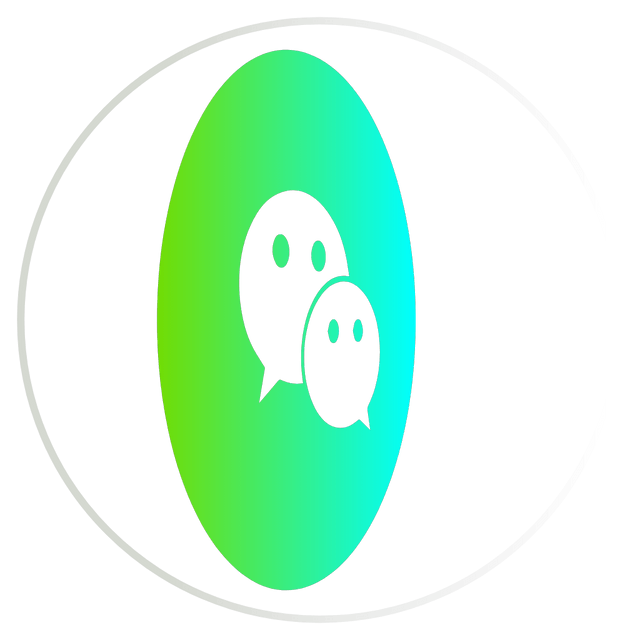 Wechat gradient color 3D icon rotation Lottie JSON animation