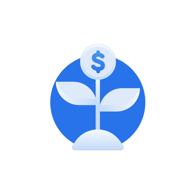 Growth Investment. Flat, Modern, Gradient.