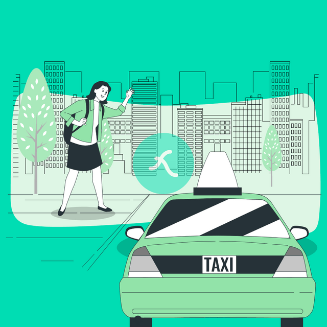 Calling taxi Lottie JSON animation