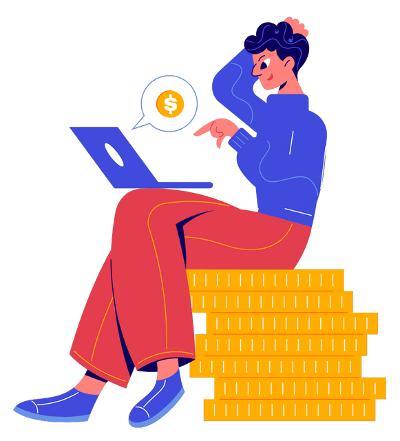 Crowdfunding Composition with Doodle Character