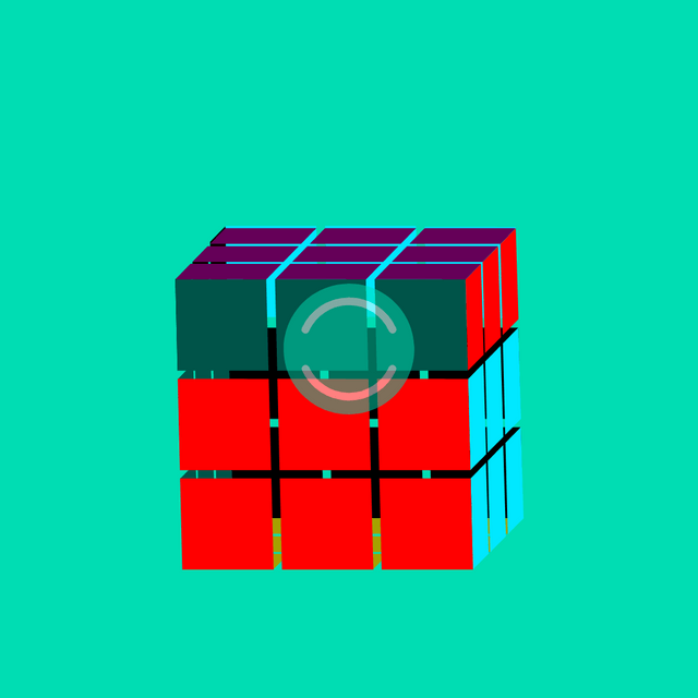 Rubik's upper right rotation Lottie JSON animation