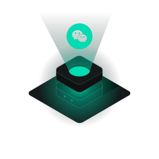 Wechat 3D icon rotation Lottie JSON animation