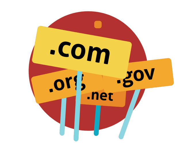 Colourful signs with different domains