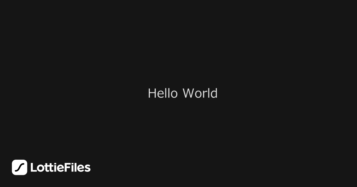Free Shaking Hello World_JSON Animation by Shinnosuke | LottieFiles