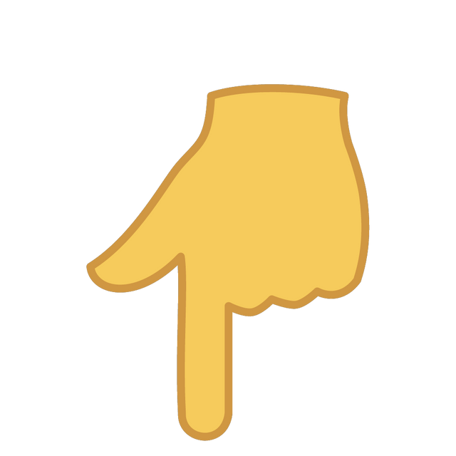 Pointing down hand