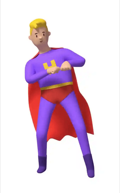 3D Super Human Character Dancing