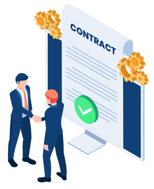 People Shake Hands With The Contract