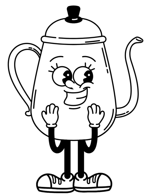 Retro Coffee Character Kettle