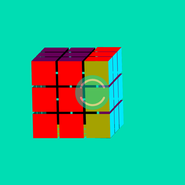Rubik's right up rotation Lottie JSON animation
