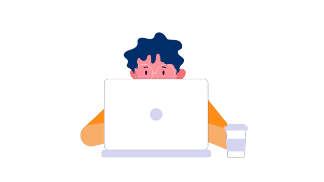 Man is working on a laptop