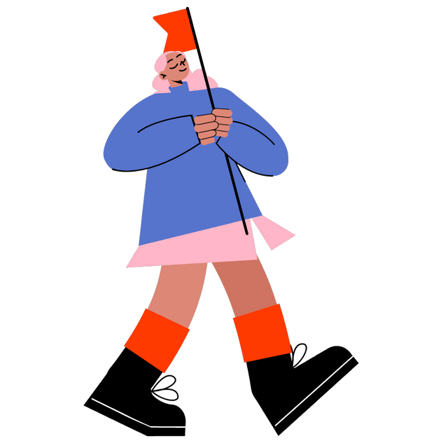 The girl with the flag