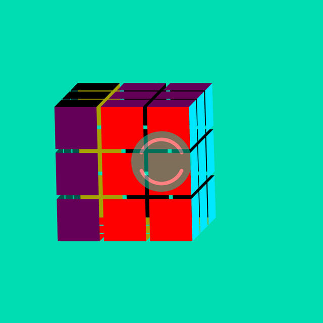 Rubik's left down rotation Lottie JSON animation