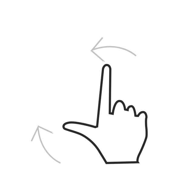 zoom in zoom out Guide Hand