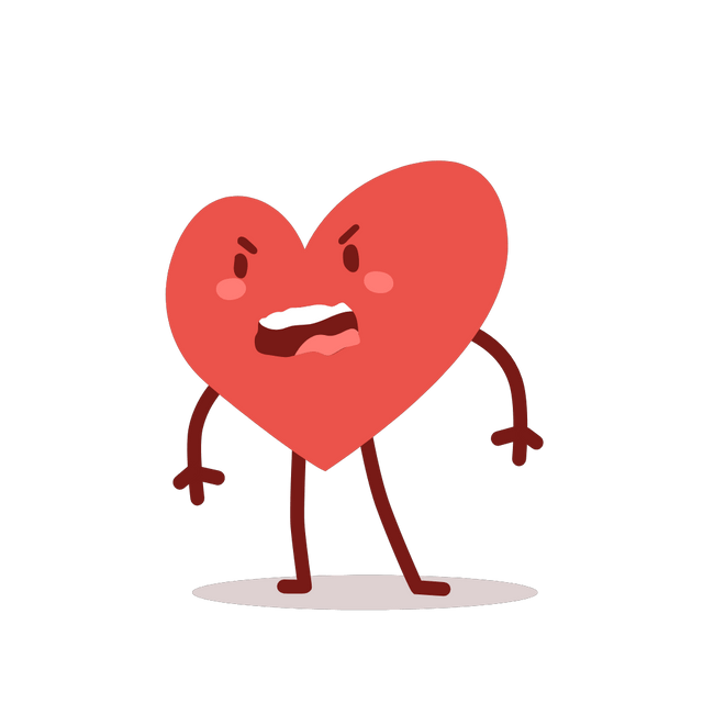 Heart characters crying
