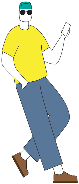 Person Leaning Holding Smartphone