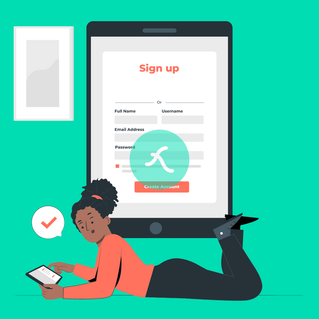 Signup concept Lottie JSON animation