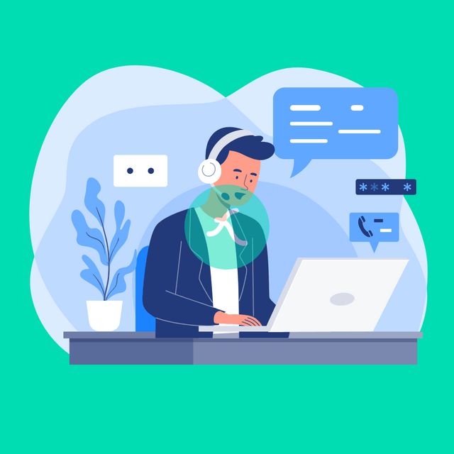Call center Lottie JSON animation