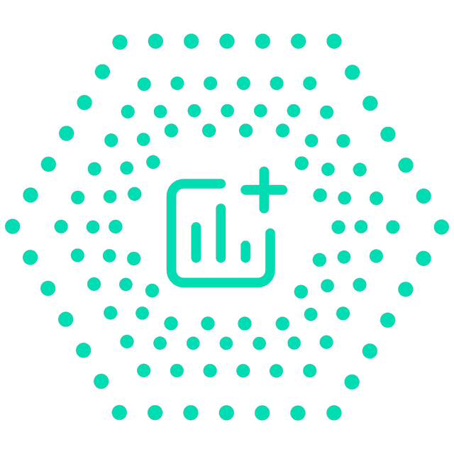 Analytics plus icon Lottie JSON animation
