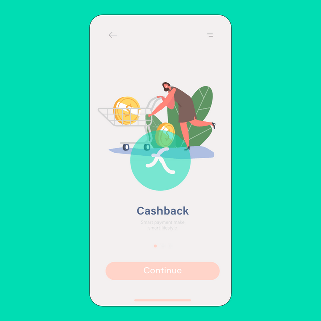 Cashback supershop Lottie JSON animation