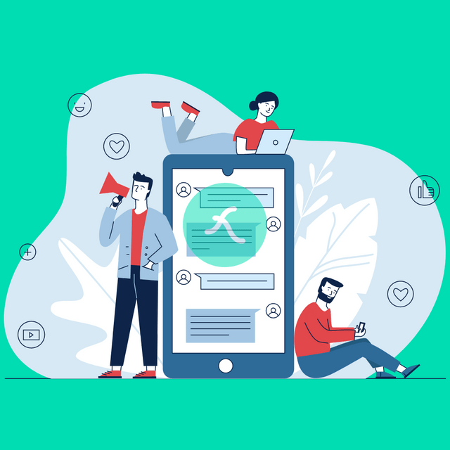 Social media marketing Lottie JSON animation