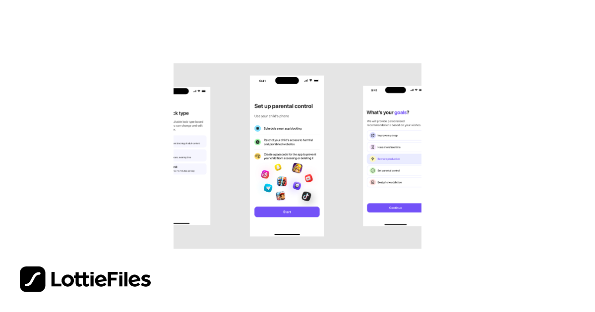 Free App screens Animation by Marina | LottieFiles