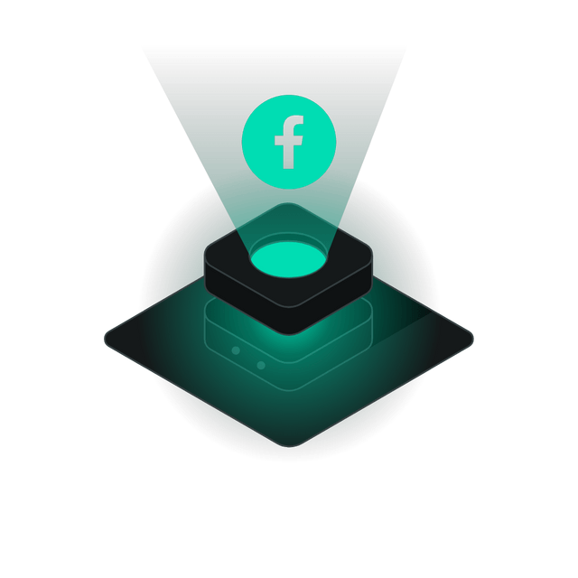 Facebook 3D icon rotation Lottie JSON animation