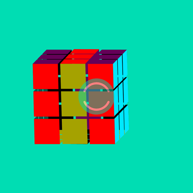 Rubik's middle up rotation Lottie JSON animation