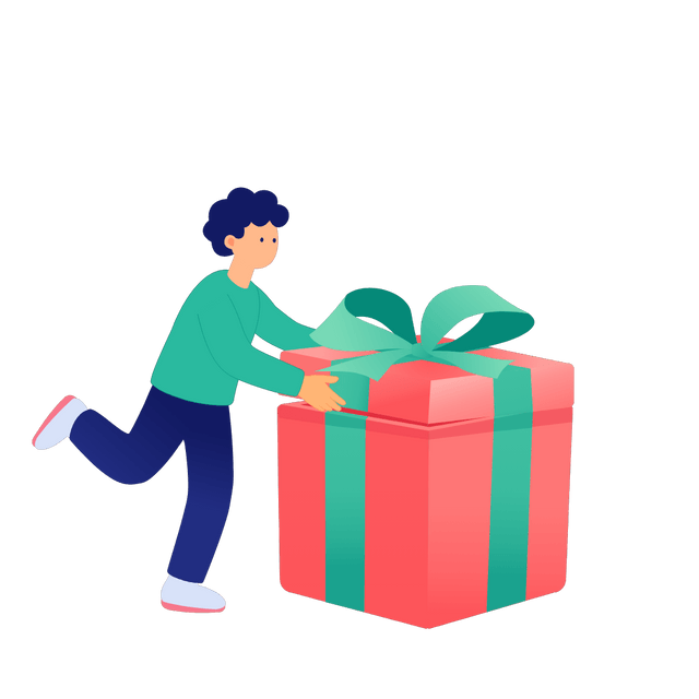 opening Christmas gift