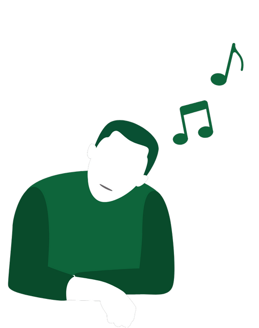 Man listening music