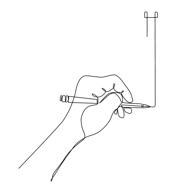 Single line Hand Draw Dollar Icon