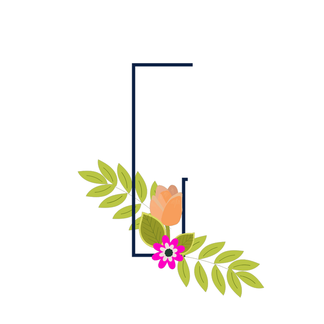 F Flower alphabet Lottie JSON animation