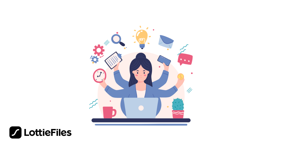 Free Multitasking woman Animation by Boltbite | LottieFiles