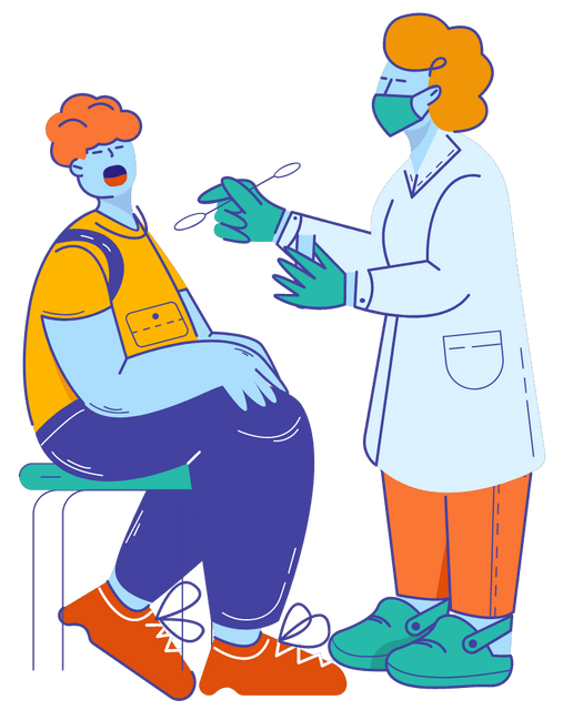 Doctor Takes a PCR Test from the Patient