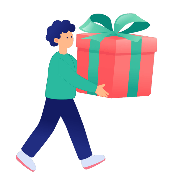 carrying Christmas gift