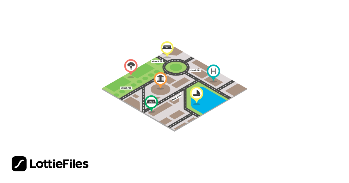 Free Isometric Road map with location animated Animation by SM ...